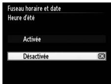 NIKON D3200 - Activer ou désactiver l'heure d'été. - 2