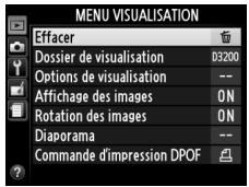 NIKON D3200 - Placer le curseur dans le menu sélectionné. - 2