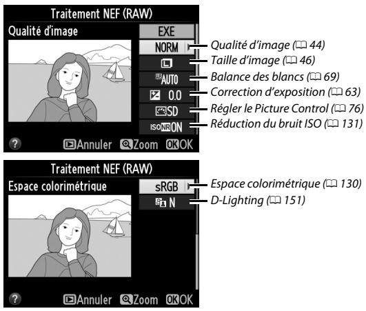 NIKON D3200 - Régler les paramètres de traitement NEF (RAW). - 2