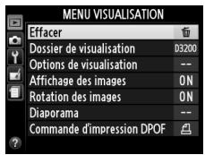 NIKON D3200 - Menu visualisation : gestion des images - 4