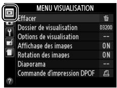 NIKON D3200 - Menu visualisation : gestion des images - 2