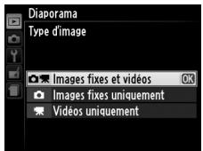 NIKON D3200 - Définir les options du diaporama. - 1