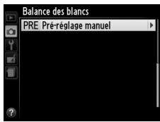 NIKON D3200 - Afficher les options de balance des blancs. - 1