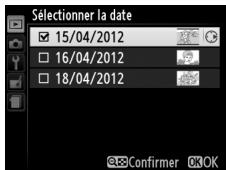 NIKON D3200 - Sélectionner la date en surbrillance. - 2