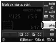 NIKON D3200 - Afficher les options du mode de mise au point. - 2