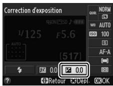 NIKON D3200 - Afficher les options de correction de l'exposition. - 2