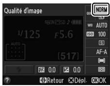 NIKON D3200 - Afficher les options de qualité d'image. - 2