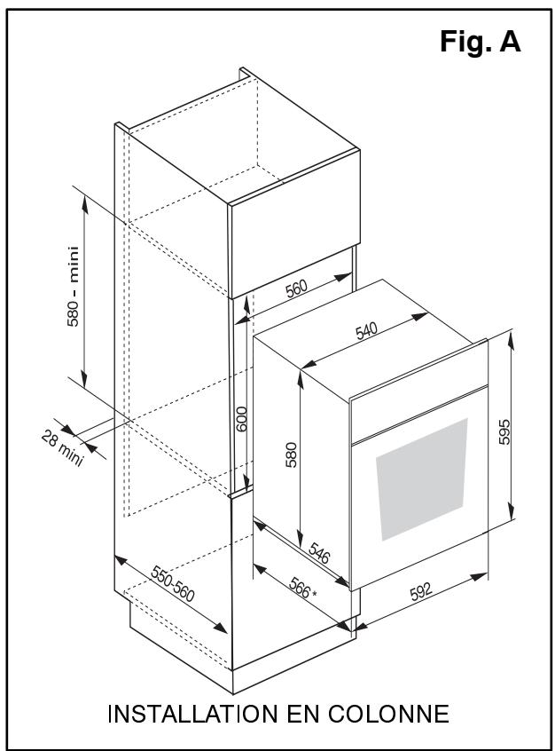 FAURE CFM800W1 FAE M.P.FA - Précautions d'encastrement : - 1