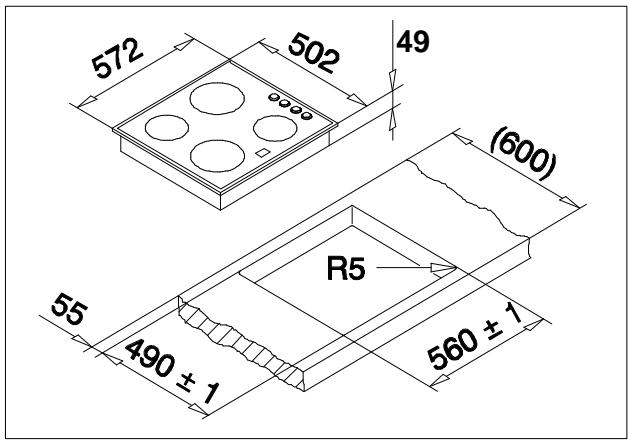 FAURE CVH208N - Encastrement dans un plan de travail de cuisine - 1