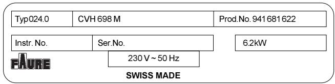 FAURE CVH698W - Plaquette signalétique - 1