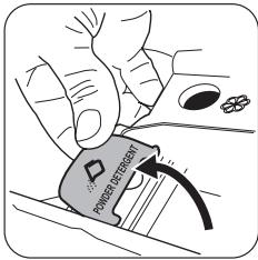 FAURE FWH7145P - La languette est vers le bas et vous pouvez utiliser une lessive en poudre : - 1