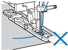 BROTHER DS-140, DS 140 - Abaissez le fil supérieur pour le faire passer dans l'orifice du pied-de-biche. - 4