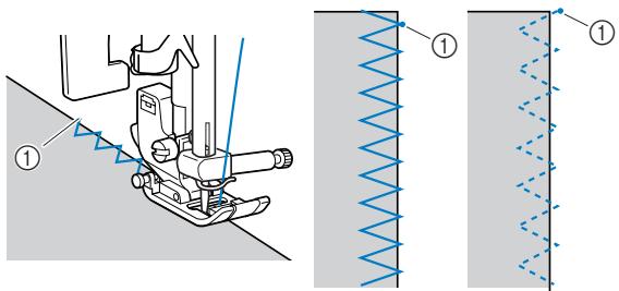 BROTHER INNOVIS 15 - Cousez le long du bord du tissu avec l'aiguille dépassant du bord à droite. - 1
