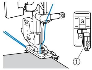 BROTHER INNOVIS 15 - Positionnez le tissu en plaçant son bord contre le guide du pied-de-biche, puis abaissez le levier du pied-de-biche. - 1