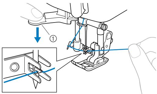 BROTHER INNOVIS 15 - Bloquez le fil sur le crochet, comme illustré ci-dessous. - 1