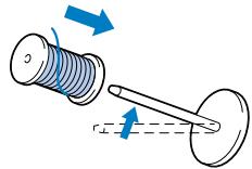 BROTHER INNOVIS 15 - Introduisez complètement la bobine du fil pour la canette sur le porte-bobine. - 1