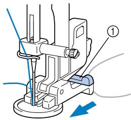 BROTHER INNOVIS 15 - ① Placez le bouton dans le pied pour bouton "M", puis tirez le levier de talon vers vous. - 1