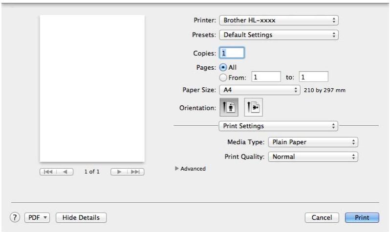 BROTHER HL-L1210W - Print Settings - 1