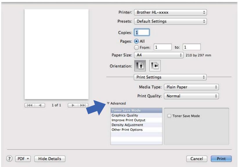 BROTHER HL-L1210W - Advanced print settings - 1