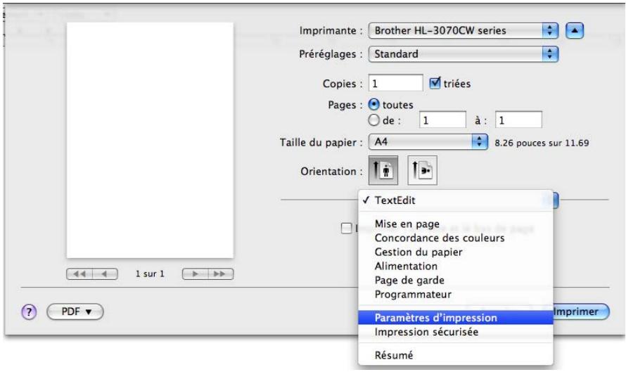 BROTHER HL-3070CW - Choix des options d'impression - 1