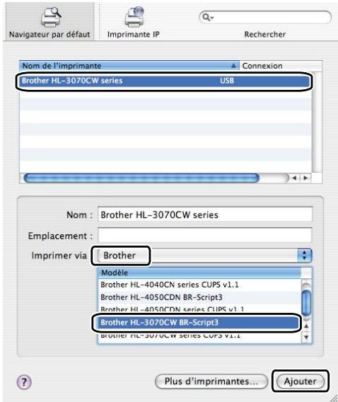 BROTHER HL-3070CW - Choisissez USB. - 3