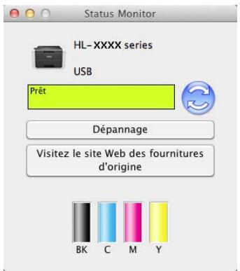 Status Monitor HL-XXXX series USB Prêt Dépannage Visitez le site Web des fournitures d'origine BK C M Y