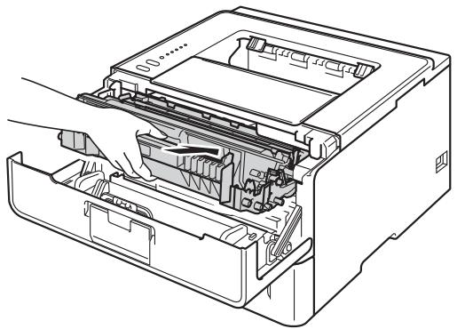 BROTHER HL-5450DN - Abaissez le levier de verrouillage vert et sortez la cartouche de toner du tambour. - 7