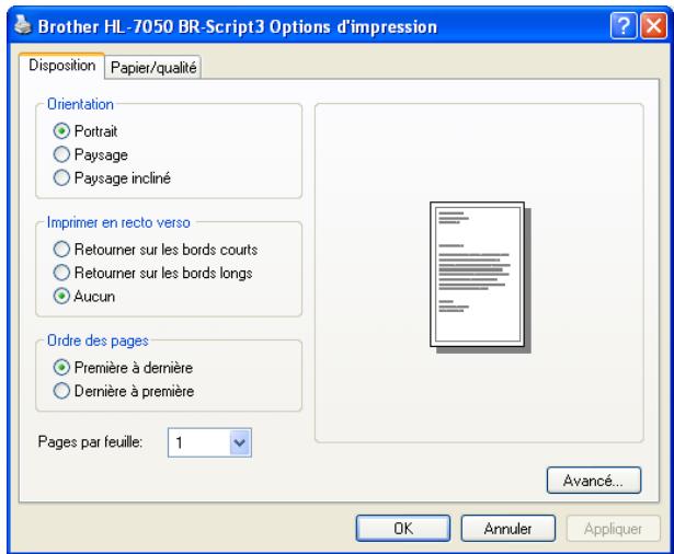 BROTHER HL-7050ND - Onglet disposition - 2