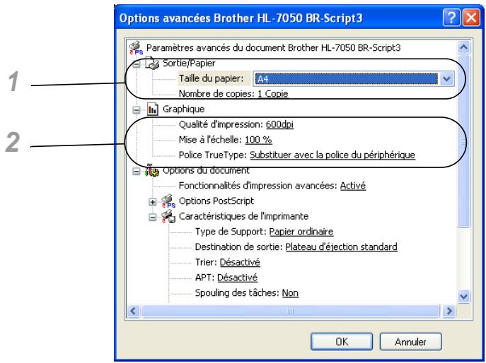 BROTHER HL-7050ND - Options avancées - 2