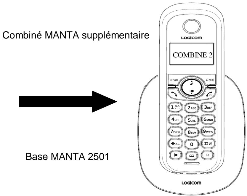 LOGICOM MANTA 150, MANTA 155T, MANTA 250, MANTA 255T, MANTA 350, MANTA 355T - - Association automatique d'un combiné de la gamme MANTA à la base - 2