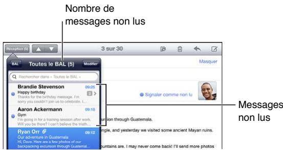 APPLE IPAD 2 - Relève de la boîte aux lettres et lecture du courrier électronique - 2