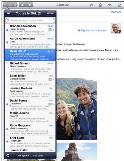 APPLE IPAD 2 - Relève de la boîte aux lettres et lecture du courrier électronique - 3