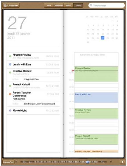 APPLE IPAD 2 - Affichage de vos calendriers - 1
