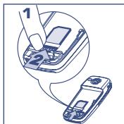 ALCATEL OT-331 - Insérer et extraire la carte SIM (1) - 2