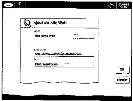 ALCATEL WEB TOUCH ONE - Conservez et réutilisez les adresses de vos pages favorites - 1