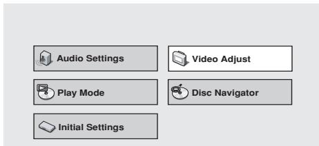 PIONEER DVD-V8000 - Appuyez sur la touche SETUP pour afficher le menu SETUP, puis sélectionnez [Video Adjust] et appuyez sur la touche ENTER. - 1