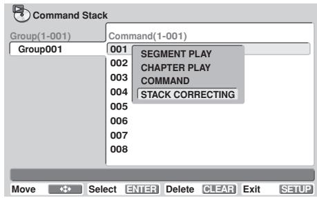 PIONEER DVD-V8000 - 2) With the cursor on [STACK CORRECTING], press the ENTER button. - 1