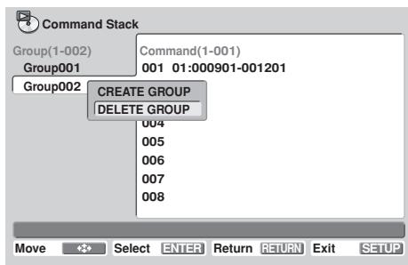 PIONEER DVD-V8000 - Deleting a group - 1