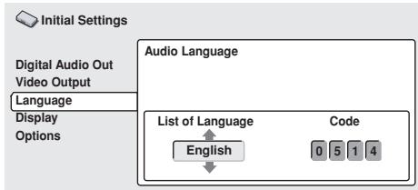 PIONEER DVD-V8000 - Selecting from [List of Language] - 1