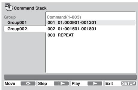 PIONEER DVD-V8000 - To execute one of the group's commands as a single step - 1