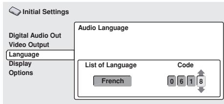 PIONEER DVD-V8000 - Utilisez les touches gauche/droite du curseur ( , ) pour choisir la position et les touches haut/bas ( , ) pour choisir les chiffres (de 0 à 9). - 1