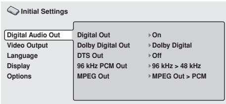 PIONEER DVD-V8000 - Réglages de sortie audio numérique - 1