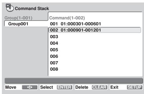 PIONEER DVD-V8000 - 4) With the cursor over [MERGE GROUP], press the ENTER button. - 1