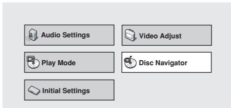 PIONEER DVD-V8000 - Servez-vous des touches du curseur (↑, ↓, ←, →) pour sélectionner [Disc Navigator], puis appuyez sur la touche ENTER. - 1