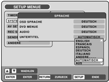 PIONEER DVR-RT400-S - Verwendung des SETUP-MENÜS - 5