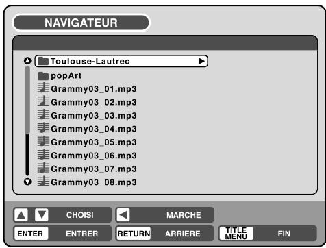 PIONEER DVR-RT400-S - Utiliser l'écran de navigation BROWSER - 1