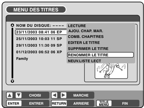 PIONEER DVR-RT400-S - Changer le nom d'un titre original - 2