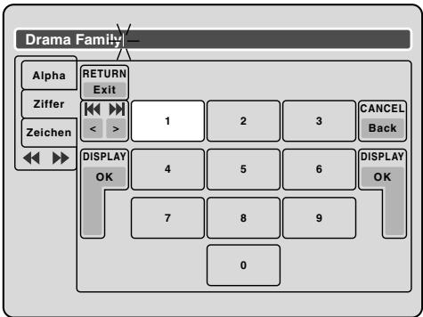 PIONEER DVR-RT400-S - Zeichen auf dem Tastaturbildschirm - 1