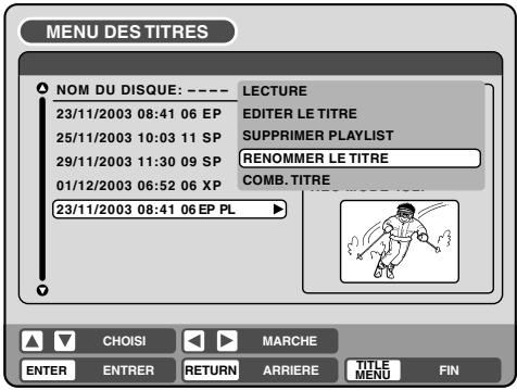 PIONEER DVR-RT400-S - Changer le nom d'un titre - 1