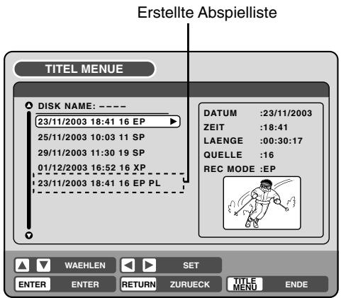 PIONEER DVR-RT400-S - Erstellen einer Abspielliste - 3